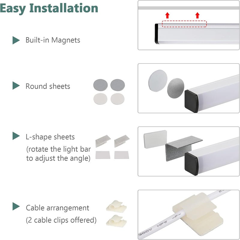 ASOCO Plug-in Under Cabinet Lighting - 12 Inch LED Strip Bar, Cool White 6000k USB Cabinet Light, Slim Undercounter Light for Kitchen/Cupboard/Workbench/Shelf/Desk - Image 4